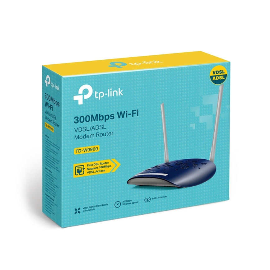 TP-Link - Modem und Router 300 Mbit/s WLAN N VDSL/ADSL TD-W9960 Wi-Fi