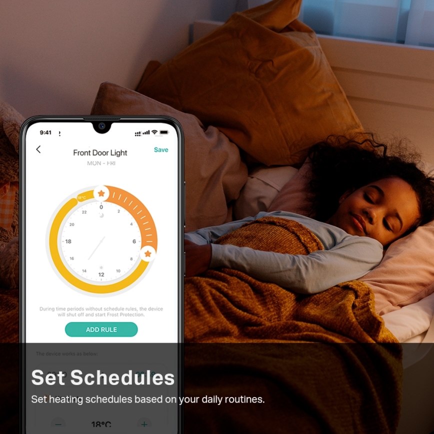 TP-Link - Smarter Thermostatkopf mit LCD-Display, 2×AA, Tuya