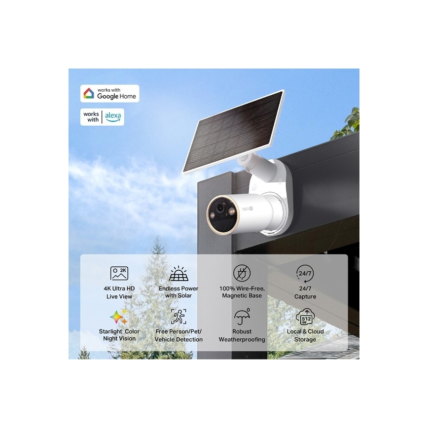 TP-Link - Außen-Solarkamera mit Sensor IP66 Wi-Fi
