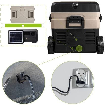 Tragbare Auto-Kühlbox mit LCD-Anzeige 39 l 230V/12V/24V braun