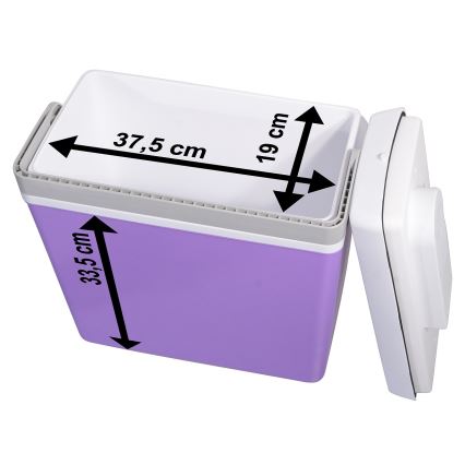 Tragbare Autokühlbox 23 l 55W/12V/230V lila/weiß