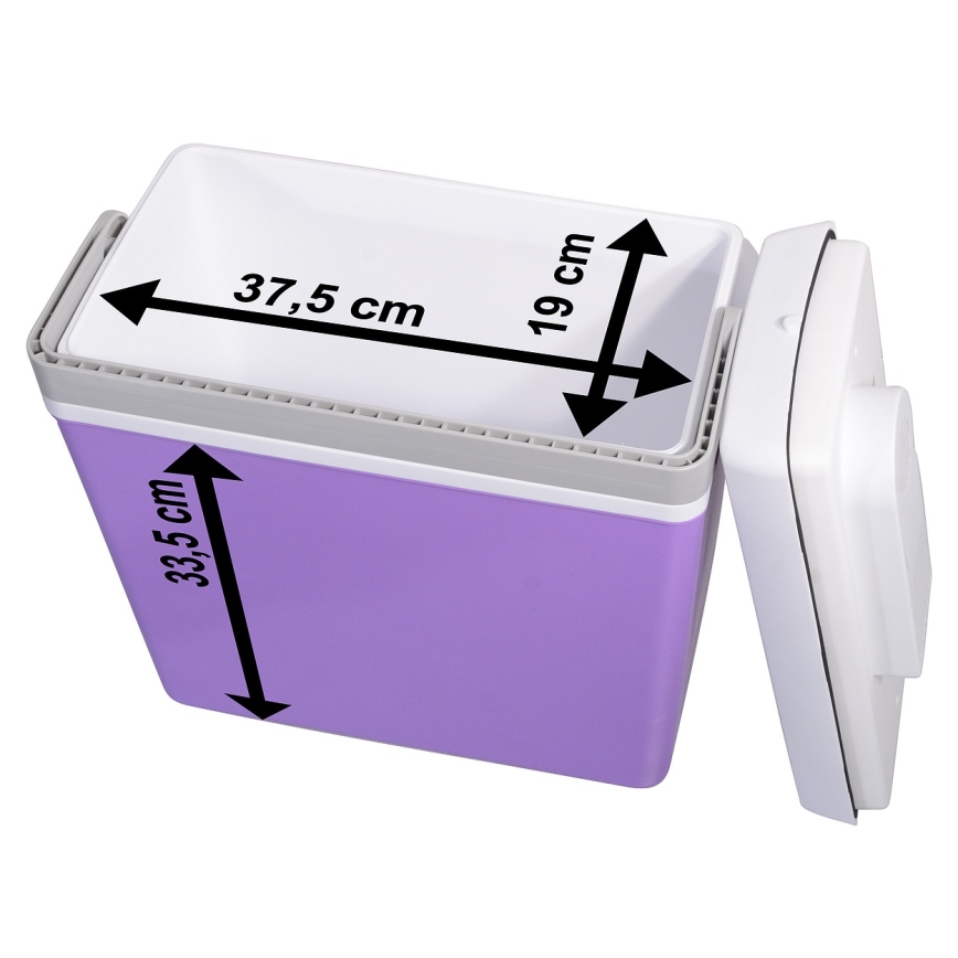 Tragbare Autokühlbox 23 l 55W/12V/230V lila/weiß