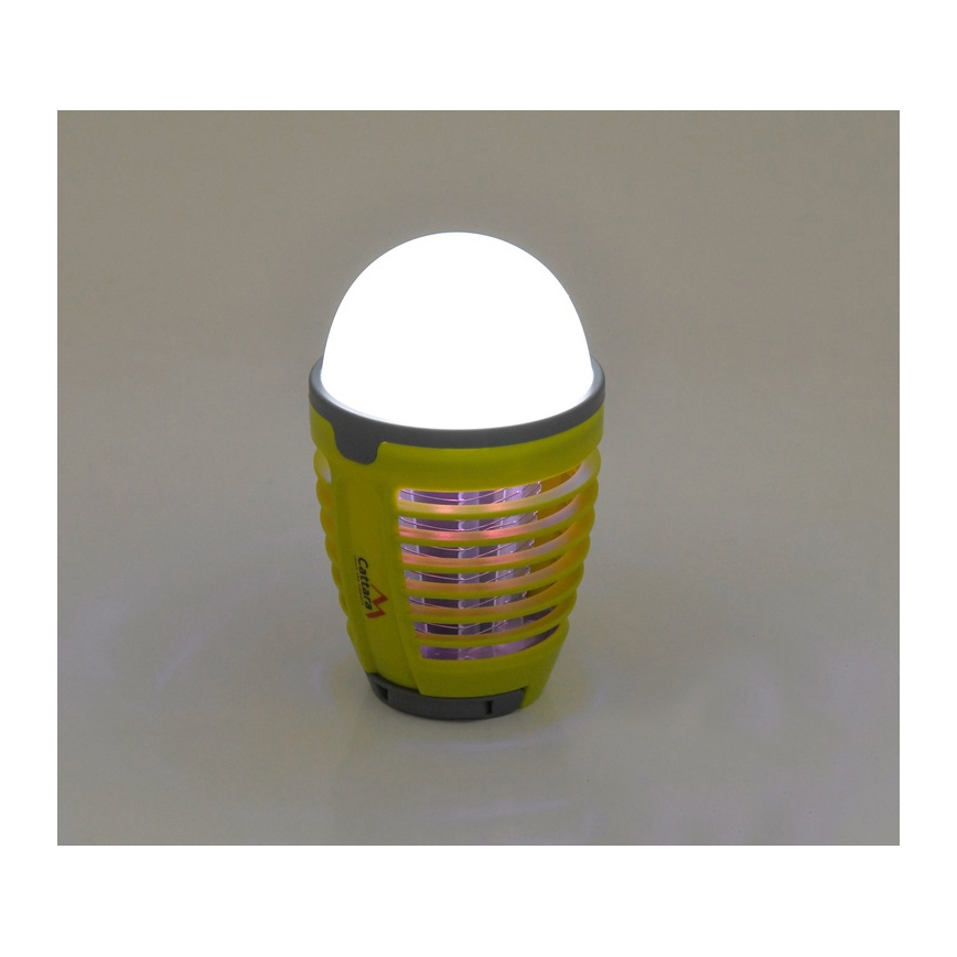 Tragbare wiederaufladbare LED-Lampe mit Insektenfalle LED/2W/3,7V 1800 mAh IPX4 grün