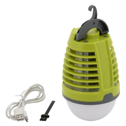 Tragbare wiederaufladbare LED-Lampe mit Insektenfalle LED/2W/3,7V 1800 mAh IPX4 grün