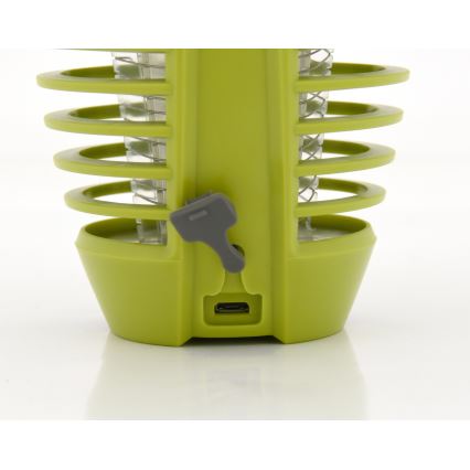 Tragbare wiederaufladbare LED-Lampe mit Insektenfalle LED/2W/3,7V 1800 mAh IPX4 grün