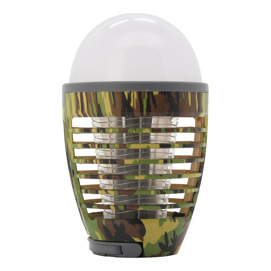 Tragbare wiederaufladbare LED-Leuchte mit Insektenfalle  LED/2W/3,7V 1800 mAh IPX4 Camouflage