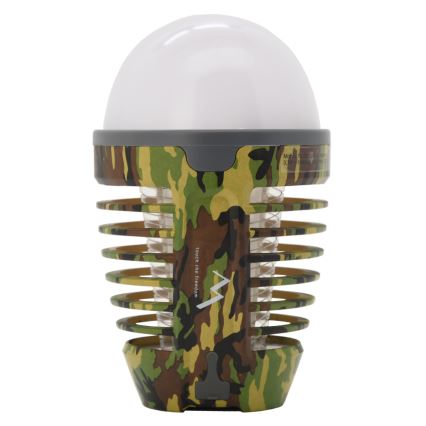 Tragbare wiederaufladbare LED-Leuchte mit Insektenfalle LED/2W/3,7V 1800 mAh IPX4 Camouflage