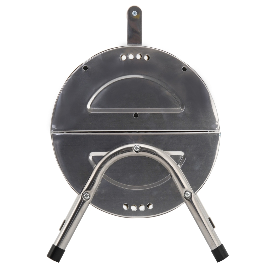 Tragbarer Holzkohlegrill Chrom glänzend