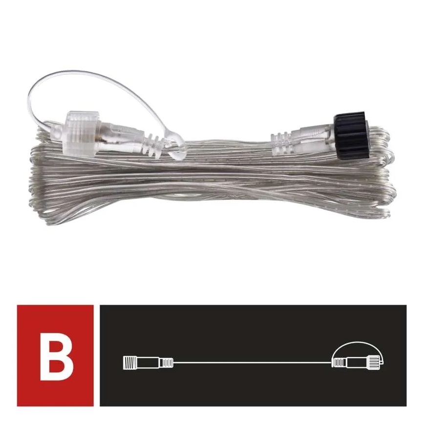 Transparentes Verlängerungskabel für Lichterketten, 10 m, IP44