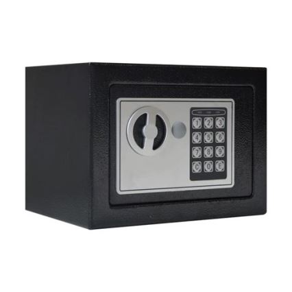 Tresor 4xAA 23x17 cm schwarz/matt Chrom