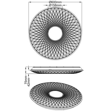 Trio – Dimmbare LED-Aufbauleuchte LOTUS LED/45W/230V 3000-5500K + Fernbedienung