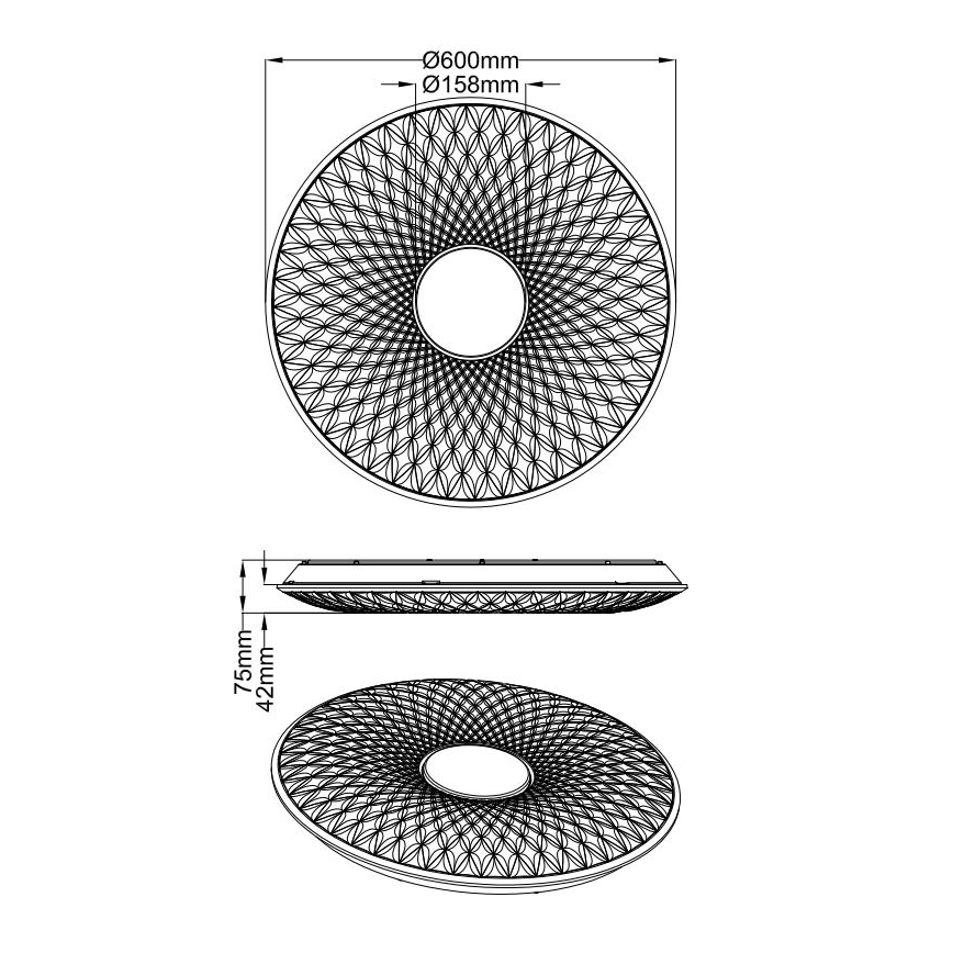 Trio – Dimmbare LED-Aufbauleuchte LOTUS LED/45W/230V 3000-5500K + Fernbedienung