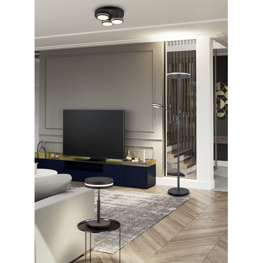 Trio - dimmbare LED-Deckenleuchte FRANKLIN 3xLED/8,5W/230V 3000K Ø 35 cm schwarz