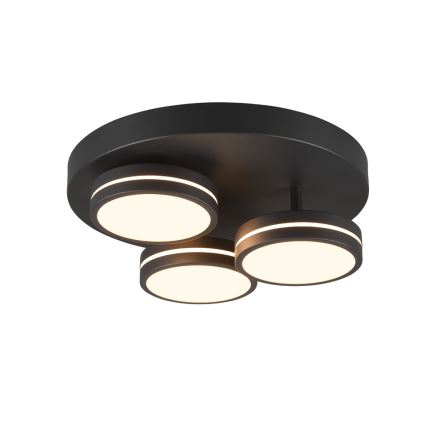 Trio - dimmbare LED-Deckenleuchte FRANKLIN 3xLED/8,5W/230V 3000K Ø 35 cm schwarz