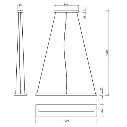 Trio - Dimmbare LED-Hängeleuchte an Schnur BRAD LED/27W/230V