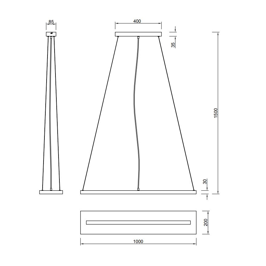Trio - Dimmbare LED-Hängeleuchte an Schnur BRAD LED/27W/230V