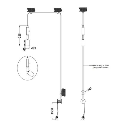 Trio - Hängeleuchte an Schnur STELLA 1xE27/42W/230V