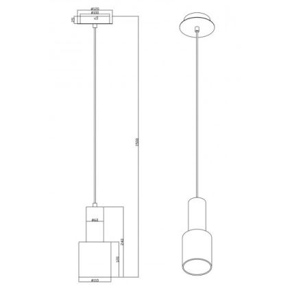 Trio - Hängeleuchte WAILER 1xGU10/5W/230V grau