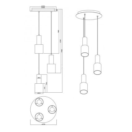 Trio - Hängeleuchte WAILER 3xGU10/5W/230V beige