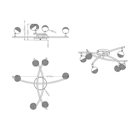 TRIO - LED Decken-Kronleuchter CHRIS 6xLED/3W/230V