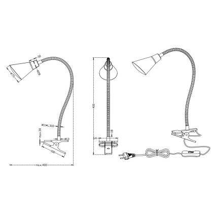 Trio - LED-Klemmlampe PRETO LED/4,1W/230V
