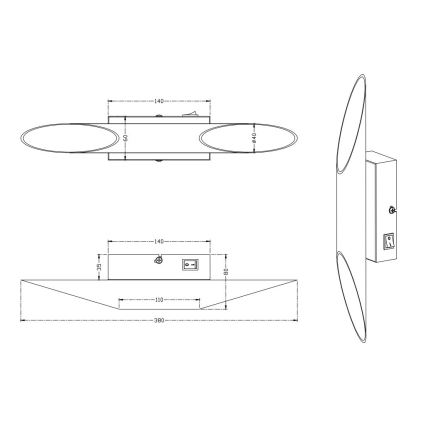 Trio - LED-Wandbeleuchtung BOLERO 2xLED/3,1W/230V CRI 90 Kupfer