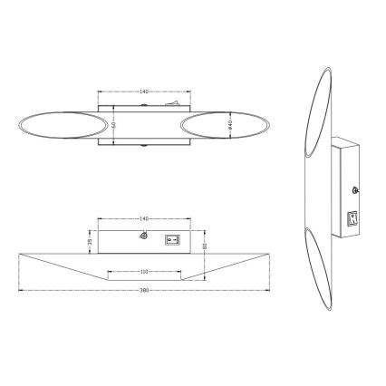 Trio - LED Wandleuchte BOLERO 2xLED/3,1W/230V CRI 90 kupferfarben
