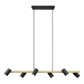 Trio - Pendelleuchte MARLEY mit Seilaufhängung, 6xGU10/35W/230V, schwarz/gold