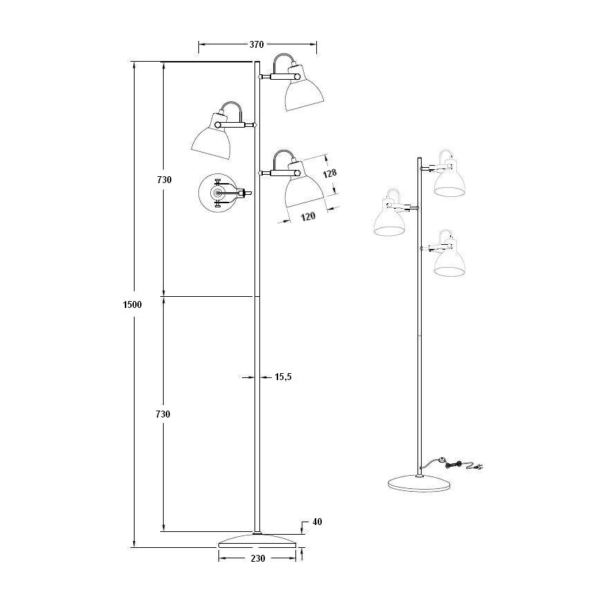 Trio - Stehlampe GINELLI 3xE14/9W/230V