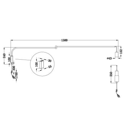Trio - Wandlampe LINE 1xE27/10W/230V