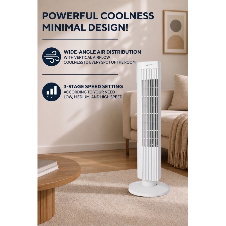 Turmventilator 50W/230V weiß