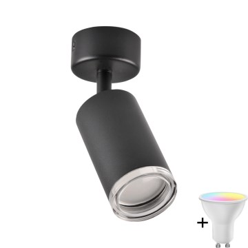 TURYN Deckenstrahler LED RGBW dimmbar 1xGU10/6,5W/230V 2700-6500K Wi-Fi IP44 schwarz