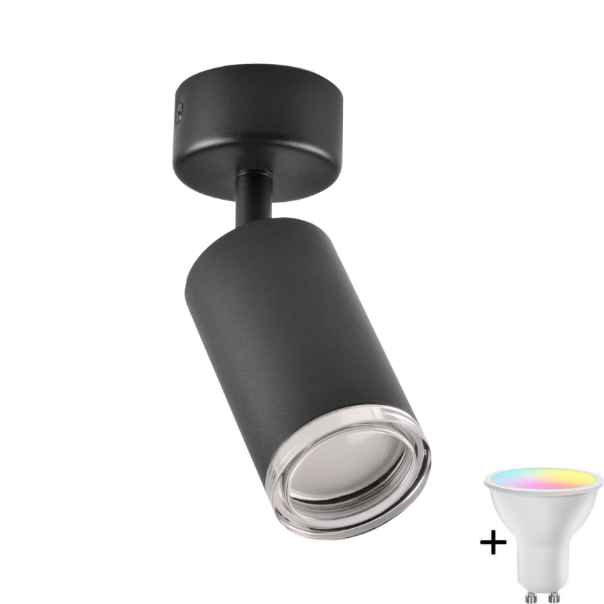 TURYN Deckenstrahler LED RGBW dimmbar 1xGU10/6,5W/230V 2700-6500K Wi-Fi IP44 schwarz