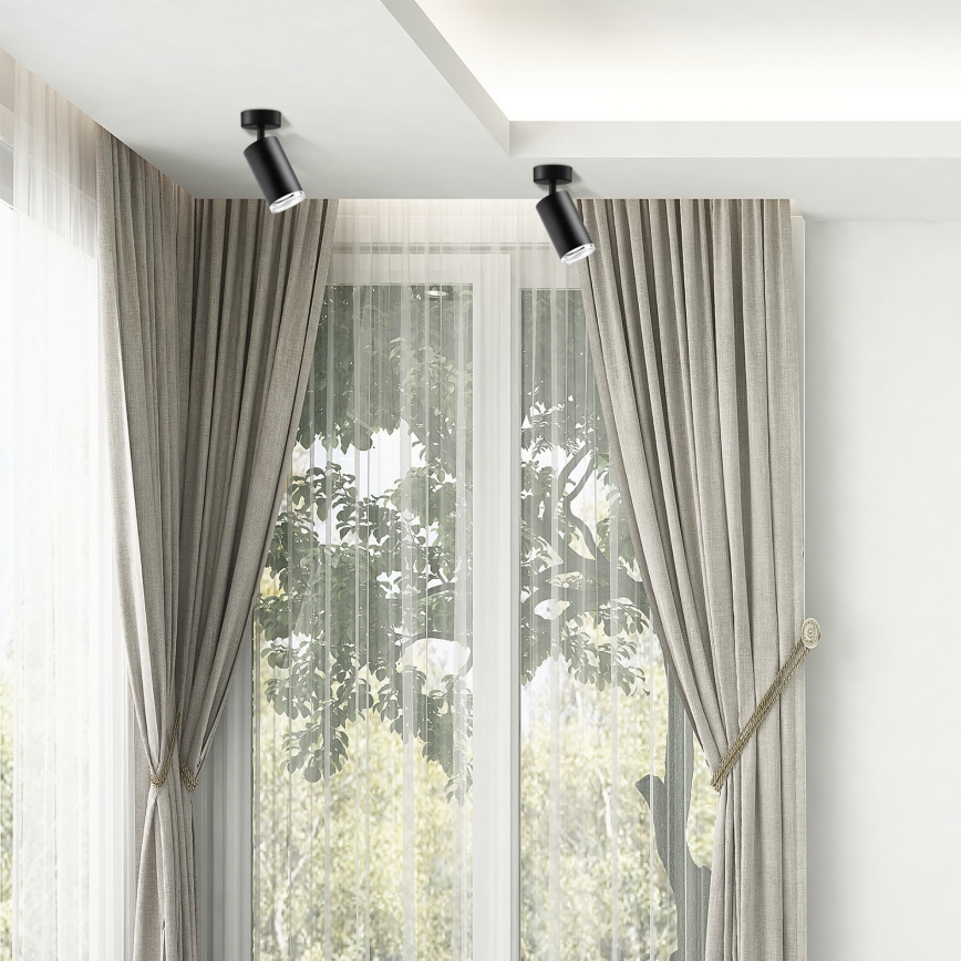 TURYN Deckenstrahler LED RGBW dimmbar 1xGU10/6,5W/230V 2700-6500K Wi-Fi IP44 schwarz