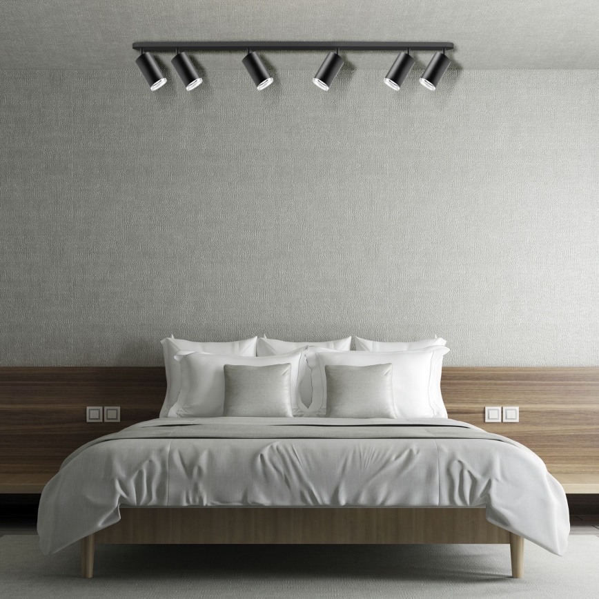 TURYN LED RGBW Dimmbare Badezimmer Einbaulampe 6xGU10/6,5W/230V 2700-6500K Wi-Fi IP44 schwarz