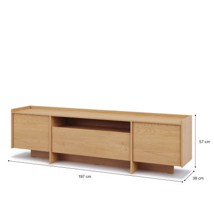 TV-Lowboard KEMI 197x57 cm Eiche Cremona