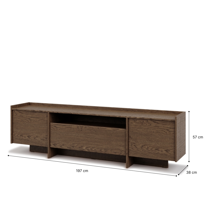 TV-Lowboard KEMI 197x57 cm Eiche