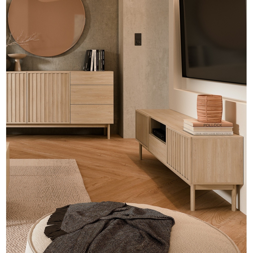 TV-Lowboard KIOTO 159x53 cm Eiche Cremona