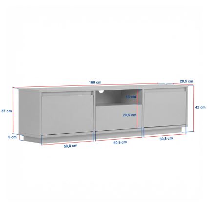 TV-Lowboard KREDE 160 x 30 cm, beige