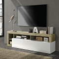 TV-Lowboard LENOR Weiß/helle Eiche