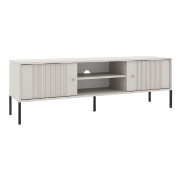 TV-Lowboard LUE Beige/Schwarz