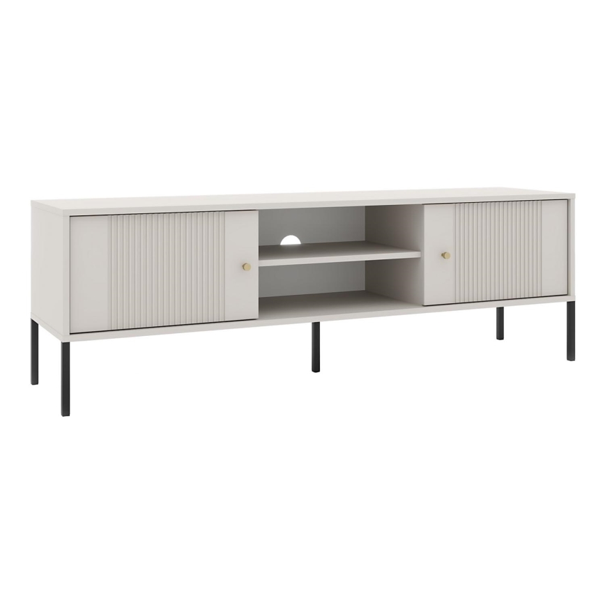 TV-Lowboard LUE Beige/Schwarz