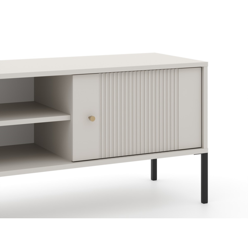 TV-Lowboard LUE Beige/Schwarz