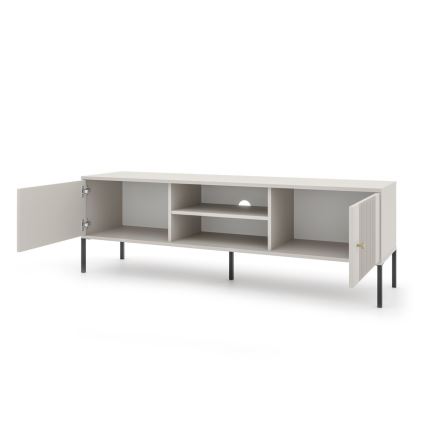 TV-Lowboard LUE Beige/Schwarz