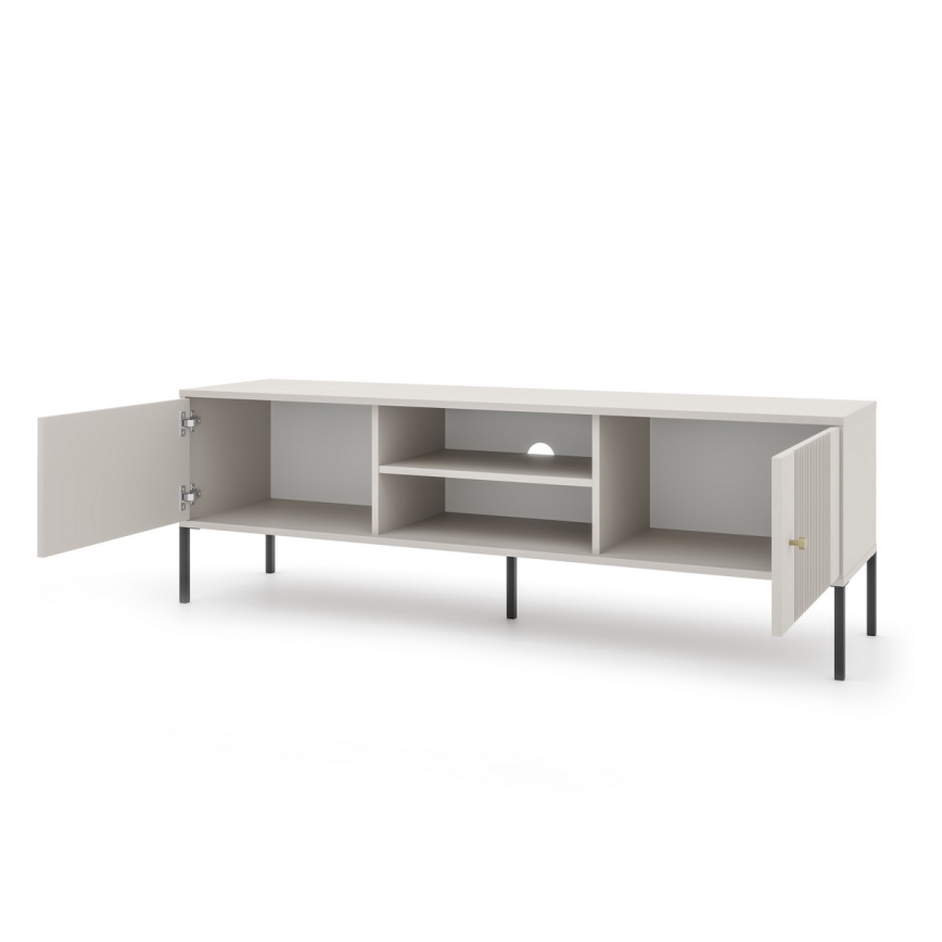 TV-Lowboard LUE Beige/Schwarz
