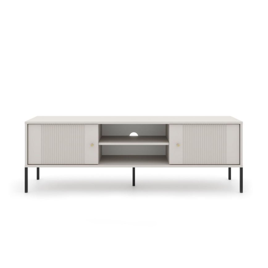 TV-Lowboard LUE Beige/Schwarz
