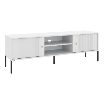 TV-Lowboard LUE Weiß/Schwarz