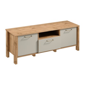 TV-Lowboard MENTA 138x49 cm Eiche Wotan/grau
