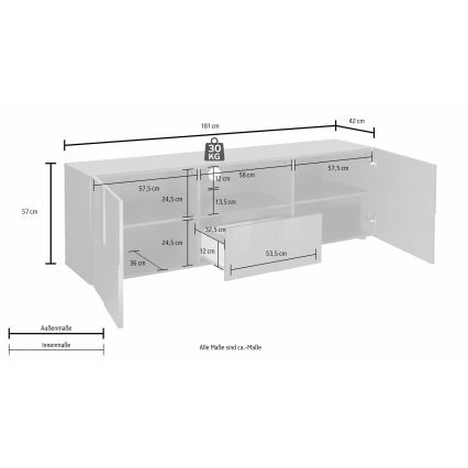 TV-Lowboard SERIAN Sonoma-Eiche
