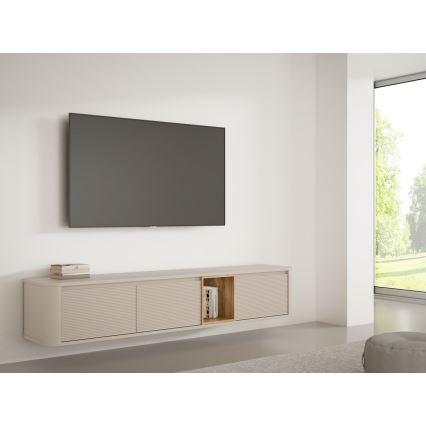 TV-Lowboard WARO Beige/Braun